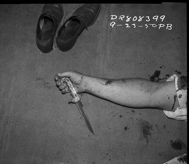 A crime scene photo from September 23, 1950.

 