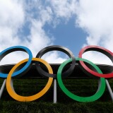 LONDON, ENGLAND - JULY 17:  A general view of the Olympic Rings at the Aquatic Centre during previews ahead of the London 2012 Olympic Games at Olympic Park on July 17, 2012 in London, England.  (Photo by Paul Gilham/Getty Images)