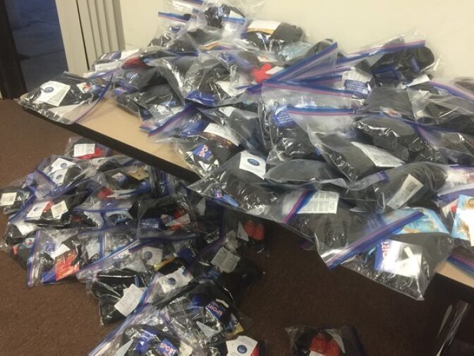 Incentive bags handed out to the homeless included items like hand sanitizer and mittens. They were given the bags and asked a series of census questions by homeless count volunteers. 