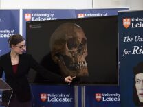 Dr. Jo Appleby speaks during a press conference at University Of Leicester as archaeologists announce whether the human remains found in Leicester are those of King Richard III on February 4, 2013 in Leicester, England. The University of Leicester has been carrying out scientific investigations on remains found in a car park to find out whether they are those of King Richard III since last September, when the skeleton was discovered in the foundations of Greyfriars Church, Leicester.