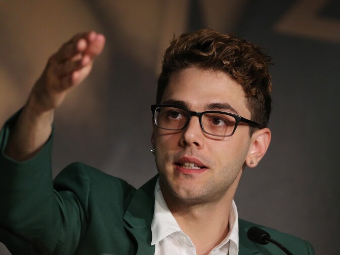 Canadian director Xavier Dolan talks during a press conference for the film 'Mommy' at the 67th edition of the Cannes Film Festival in Cannes, southern France, on May 22, 2014. 