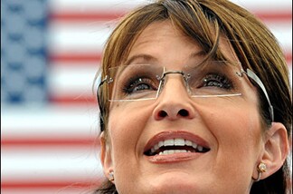 Republican vice presidential candidate Sarah Palin speaks during a campaign rally at the Home Depot Center in Carson on October 4, 2008.