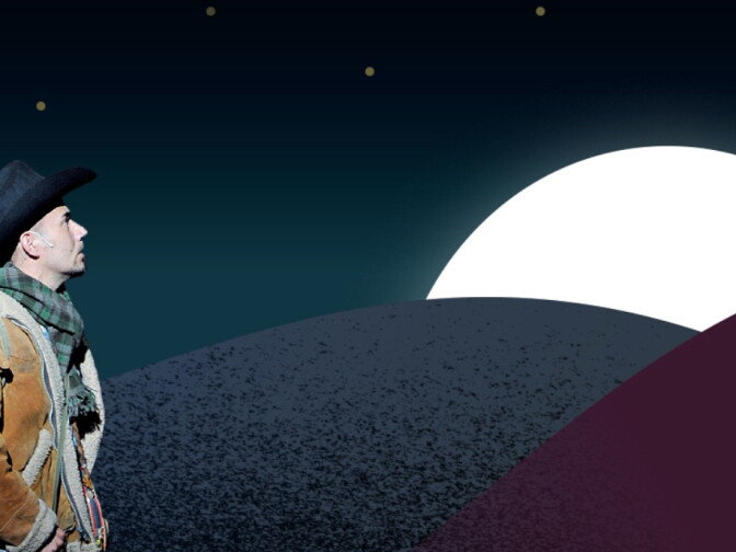 A scene from the mariachi opera “Cruzar la Cara de la Luna” (To Cross the Face of the Moon).  