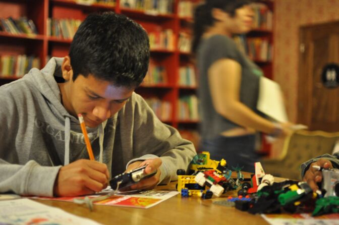 A student during an 826LA writing workshop.