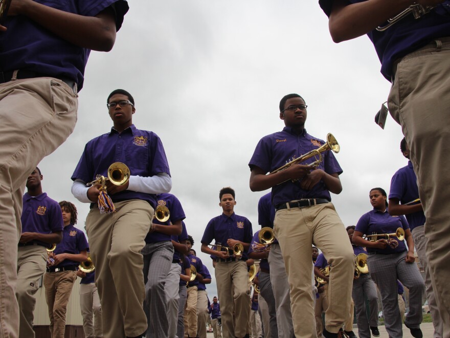 The Edna Karr High School marching band had fewer than 40 members four years ago. Today, more than 80 students are in the band.