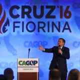 US Republican presidential candidate Ted Cruz addresses the California Republican Party 2016 Convention in Burlingame, California on Saturday, April 30, 2016. 