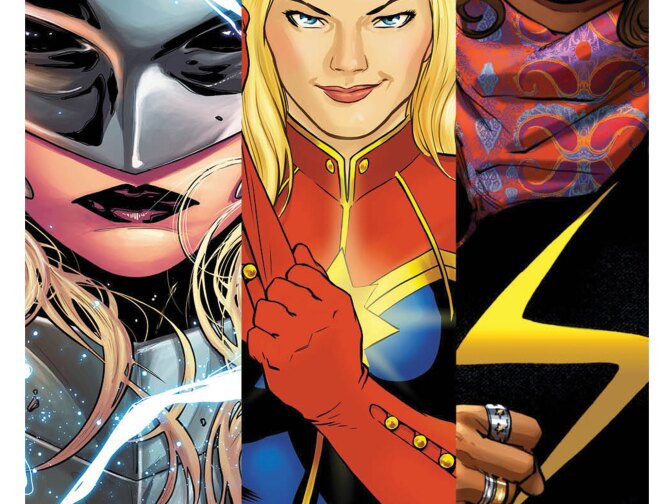 A cover showing several of Marvel's more diverse characters.