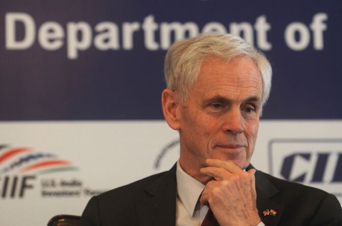 U.S. Commerce Secretary John Bryson attends a session organized by the Confederation of Indian Industry (CII) in Mumbai on March 29, 2012. Bryson is currently on medical leave after crashing into two cars.