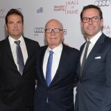 BEVERLY HILLS, CA - MARCH 11:  Lachlan Murdoch, Rupert Murdoch and James Murdoch attend The Television Academy's 23rd Hall Of Fame Induction Gala at Regent Beverly Wilshire Hotel on March 11, 2014 in Beverly Hills, California.  (Photo by Jason Kempin/Getty Images)