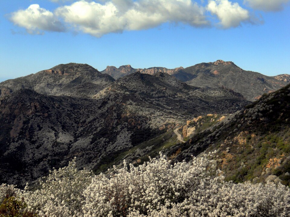 A view of Boney Mountain along the Backbone Trail in the Santa Monica Mountains National Recreation Area. 