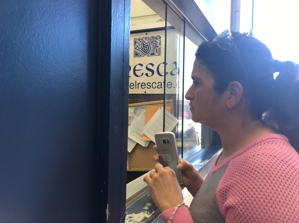 Teresa Turcios, an immigrant from El Salvador, drove up from San Diego one recent Saturday to obtain help at El Rescate near downtown Los Angeles. Turcios and her husband have Temporary Protected Status, a humanitarian protection that's long been granted to immigrants from countries hit by crises, like disaster or war. Salvadorans' TPS is set to end in September 2019.