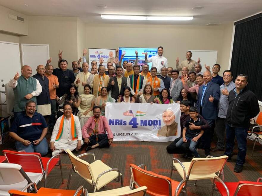 Members of the Overseas Friends of the BJP held a 'Chai Pe Charcha" event for Prime Minister Narendra Modi in Irvine in April 2019. 