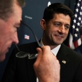 U.S. Speaker of the House Rep. Paul Ryan and House Majority Leader Rep. Kevin McCarthy and Rep. Neal Dunn arrive at a news briefing after a House Republican Conference meeting at the Capitol the day of the House vote on the tax bill. 
