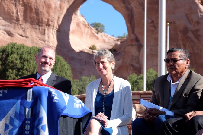 On Friday, September 26, U.S. Secretary of the Interior Sally Jewell, Assistant Secretary for Indian 
Affairs Kevin Washburn and Acting Assistant Attorney General Sam Hirsch of the Justice 
Department’s Environment and Natural Resources Division joined Navajo Nation tribal 
leaders and members to announce a major tribal trust accounting settlement in Window Rock, AZ.