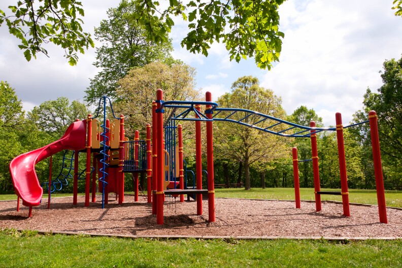 A playground in Herman Park, Boone, Iowa.