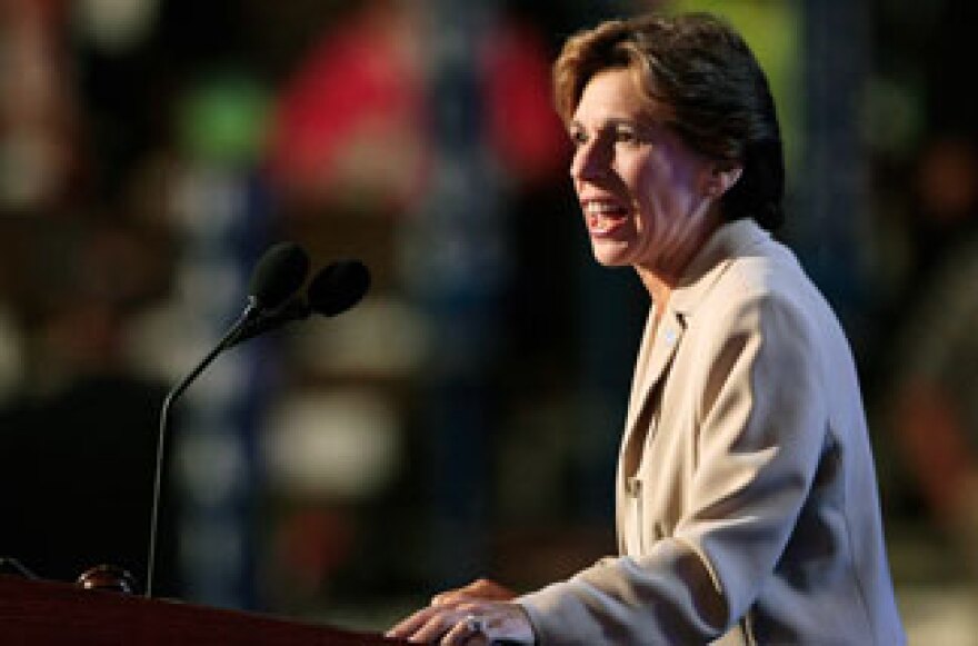 File photo: Randi Weingarten, president of American Federation of Teachers, speaks during day one of the Democratic National Convention (DNC) at the Pepsi Center August 25, 2008 in Denver, Colorado.