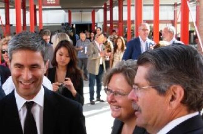 Why is this man smiling? Because he's LACMA's Michael Govan, and he has an acre of floor space to play with in the new Resnick Pavilion. 