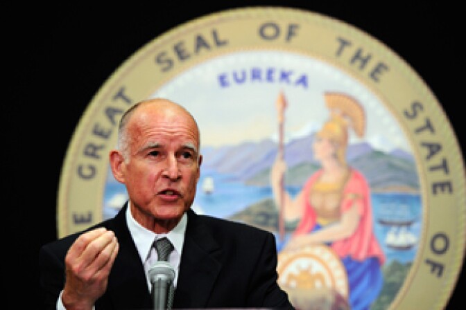 California Attorney General Jerry Brown speaks during a news conference on July 26, 2010 in Los Angeles, California. Brown, who is also the democratic gubernatorial candidate, said his office has issued subpoenas for hundreds of employment, salary and other records from the city of Bell, as part of an investigation into the hefty salaries being paid to top administrators and elected officials.
