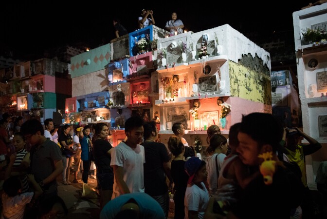 Filipinos flock to cemeteries around the country to visit departed relatives and loved ones as they mark All Saints Day on November 1, 2016 in Manila, Philippines.
