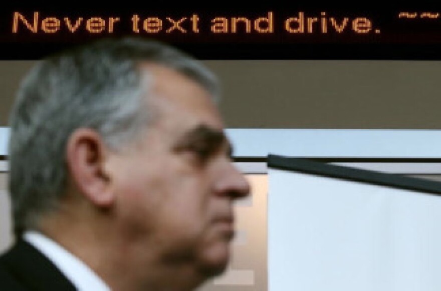 Transportation Secretary Ray LaHood participates in a rally on texting while during a rally at the Newseum on April 30, 2010 in Washington, DC. The Oprah Winfrey Show is sponsoring a 'No Phone Zone' rally nationwide to bring awareness and to reduce the number of accidents from drivers who talk or text on cell phones.  
