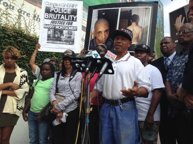 Barry Montgomery Sr. says his son, diagnosed with schizophrenia, was "minding his own business," shooting hoops in the park, when sheriff's deputies confronted and later beat him. 