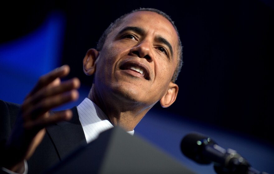 US President Barack Obama speaks during the American Society of Newspaper Editors (ASNE) Convention on April 3, 2012  in Washington, DC.    AFP PHOTO/Jim Watson (Photo credit should read JIM WATSON/AFP/Getty Images)