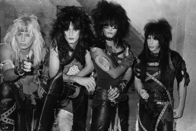 “Mötley Crüe,” 1983 — Gary Leonard Collection. Donning war paint and ready to conquer the world , Mötley Crüe led the first of the wave of 1980s heavy metal bands on the Sunset Strip and were the first to achieve major national success.