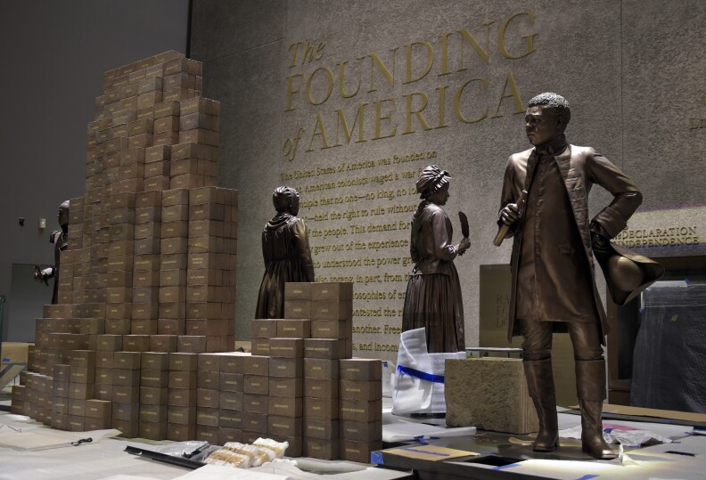 Preparations are finalized for the opening of the National Museum of African American History and Culture in Washington, Wednesday, Sept. 14, 2016. (AP Photo/Susan Walsh)