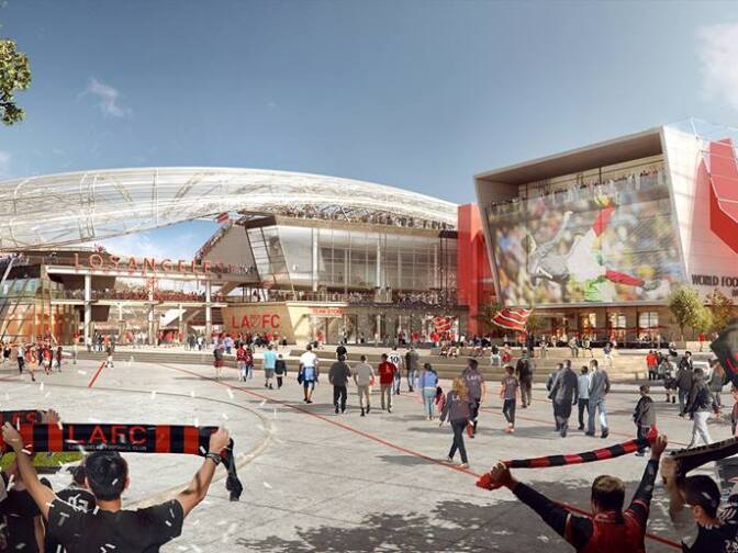 Artist's rendering of LAFC Stadium fans entrance.