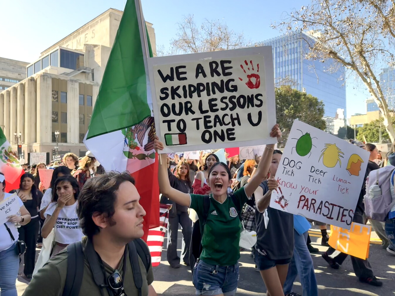 Thousands of LA students walk out to protest Trump’s immigration ...