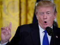 President Donald Trump speaks during a working session with mayors in the East Room of the White House on Jan. 24, 2018 in Washington, D.C.
