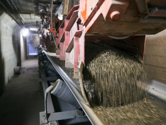 Material for making asphalt is processed inside the city of LA's Asphalt I Plant on Tuesday, March 22, 2016. Recently, the Los Angeles City Council unanimously approved construction of a new asphalt plant.