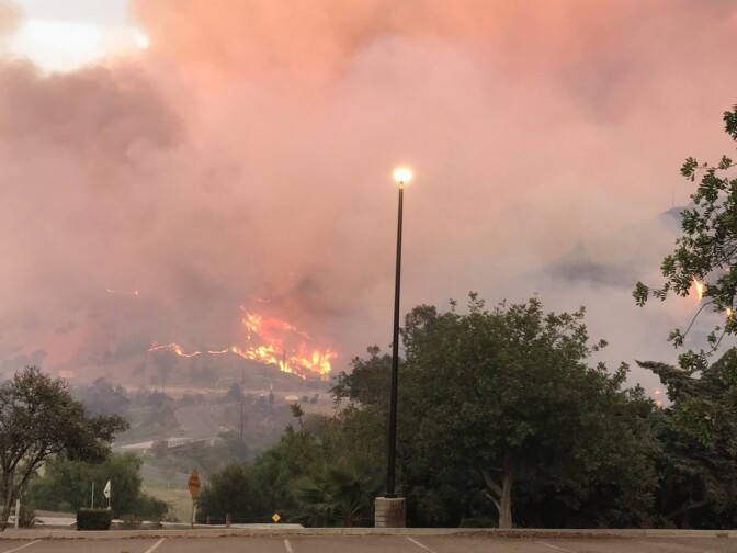 The Canyon Fire burns in the Anaheim area on Monday, Sept. 25, 2017.