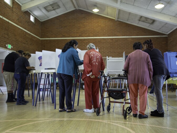 Residents of Boyle Heights vote in the primary election on Tuesday, June 5, 2018.