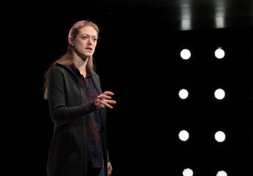 Marin Ireland in Martín Zimmerman's play, "On the Exhale."