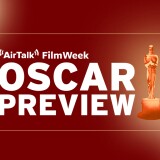 Image of an Oscar Statuette next to the text "AirTalk FilmWeek Oscar Preview"