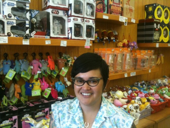 Michelle Borok at Giant Robot's shop on Sawtelle Boulevard in West Los Angeles. 