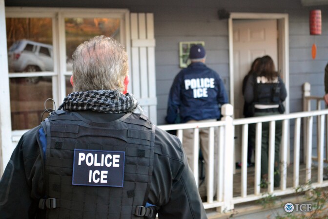 File: In this handout provided by U.S. Immigration and Customs Enforcement, foreign nationals were arrested this week during a targeted enforcement operation conducted by U.S. Immigration and Customs Enforcement (ICE) aimed at immigration fugitives, re-entrants and at-large criminal aliens Feb. 9, 2017 in Atlanta, Georgia.
