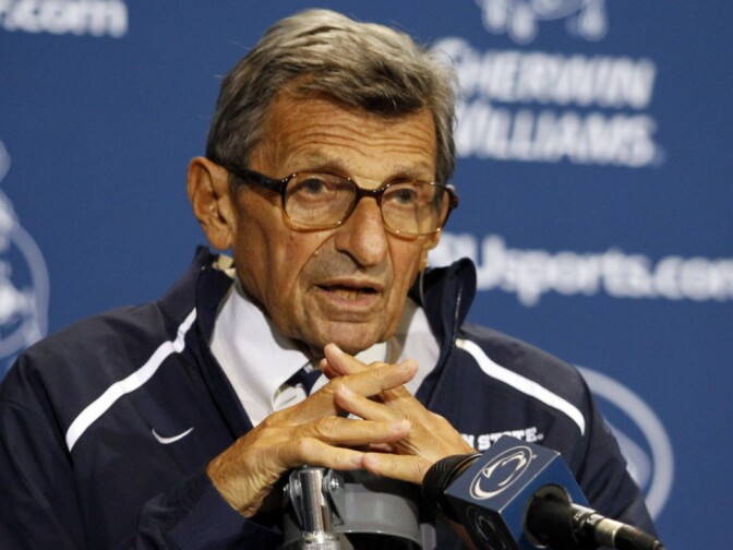 Former Penn State head football coach Joe Paterno in September.