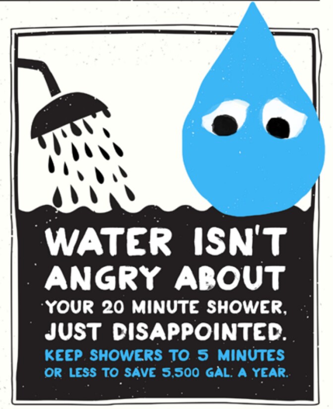 The mayor on Thursday, April 9, 2015, announced a campaign to encourage Angelenos to save more water. The campaign features an anthropomorphic blue water drop.
