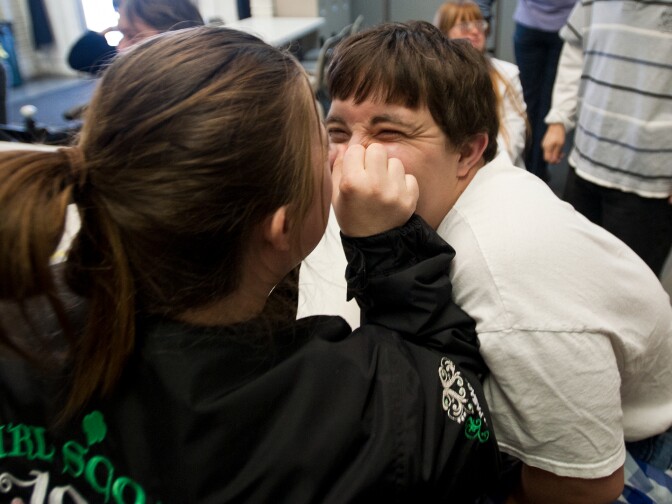 Caley Versfelt, left, and Michael Rice have been dating for five months. The two met at Performing Arts Studio West.