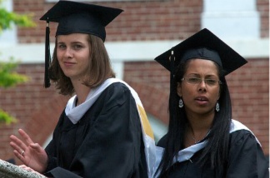Two women on their graduation day at Smith College.