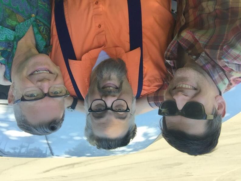 L-R: Three Southern California retro fanatics, John Rabe, Chris Nichols, and Charles Phoenix