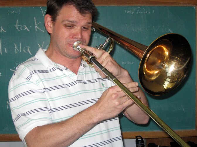 "I coughed. I had a horrible deep barking cough -- especially when I played trombone," Scott Bean says.  It turned out that his trombone, or what was inside it, was making him sick.