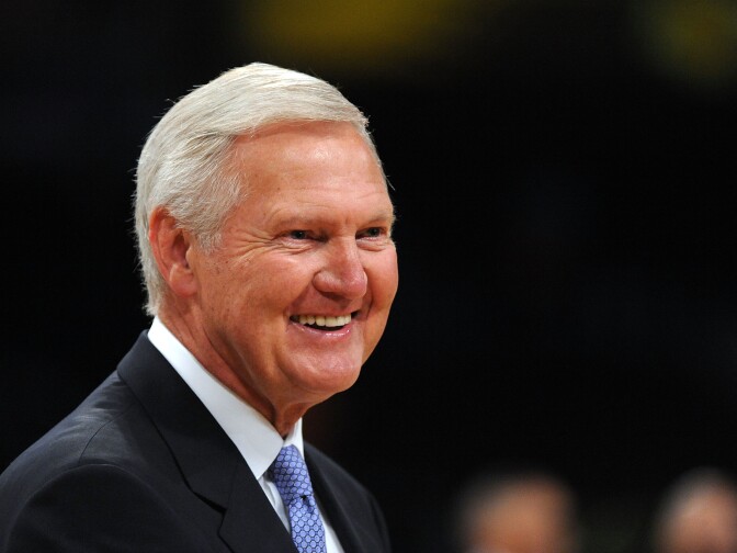 LOS ANGELES, CA - JUNE 03:  Former Lakers player and Genral Manager Jerry west looks on as the Boston Celtics play the Los Angeles Lakers in Game One of the 2010 NBA Finals at Staples Center on June 3, 2010 in Los Angeles, California.  NOTE TO USER: User expressly acknowledges and agrees that, by downloading and/or using this Photograph, user is consenting to the terms and conditions of the Getty Images License Agreement  (Photo by Lisa Blumenfeld/Getty Images) *** Local Caption *** Jerry West