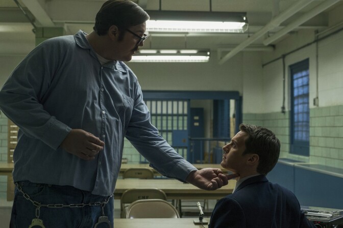 Cameron Britton and Jonathan Groff in "Mindhunter."

