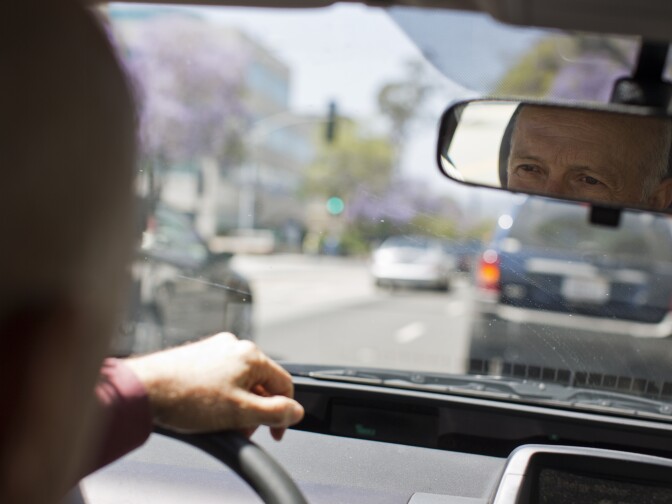 Mario Fonda-Bonardi drives through Santa Monica on Monday, April 20, 2015. Fonda-Bonardi wants Santa Monica to preserve its beach culture while the city continues to develop.