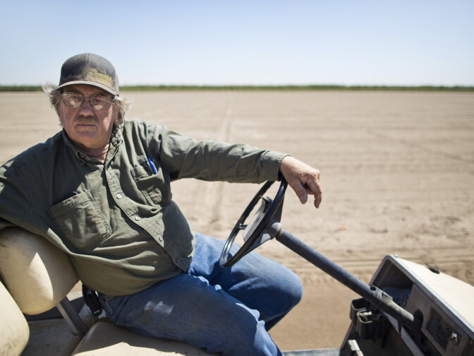 Tom Rogers runs Dan and Tom Rogers Farm with his brother in Madera, Calif. The almond growers' grandparents first bought the property almost a century ago.