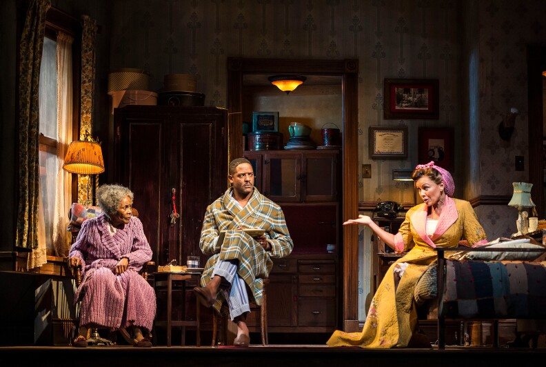 L-R: Cicely Tyson, Blair Underwood and Vanessa Williams in the critically acclaimed, Tony-nominated Broadway revival of Horton Foote’s American masterpiece “The Trip to Bountiful” at the Center Theatre Group / Ahmanson Theatre. Directed by Michael Wilson, “The Trip to Bountiful” plays through November 2, 2014. For tickets and information, please call (213) 972-4400 or visit CenterTheatreGroup.org.
Contact: CTGMedia@CenterTheatreGroup.org / (213) 972-7376
Photo by Craig Schwartz