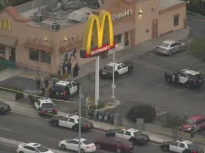 Deputies found a suspect at a local restaurant on Rosemead Boulevard after he allegedly stole an officer's vehicle. 